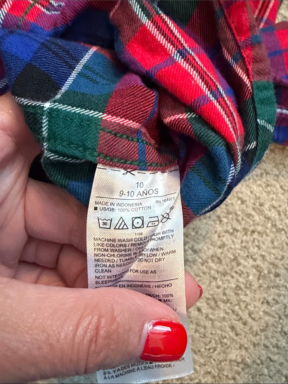 Janie & Jack Plaid Flannel Shirt, 10 - Picture 6 of 7